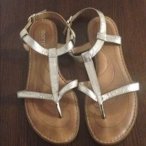 Born Gold Leather Sandals, size 10